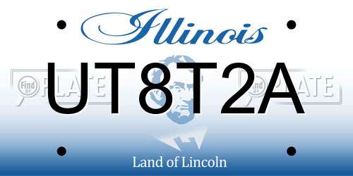 UT8T2A Illinois License Plate