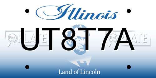UT8T7A Illinois License Plate