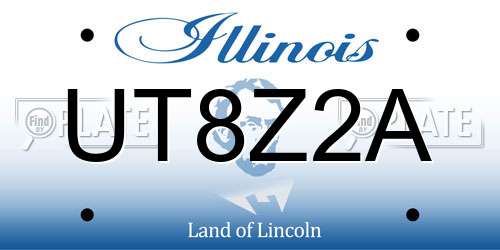 UT8Z2A Illinois License Plate
