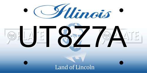 UT8Z7A Illinois License Plate