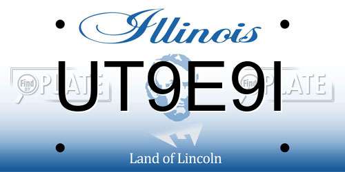 UT9E9I Illinois License Plate