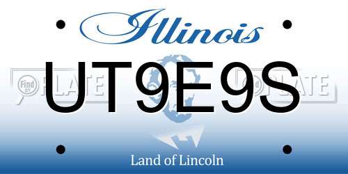 UT9E9S Illinois License Plate