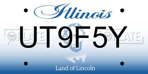 UT9F5Y Illinois License Plate
