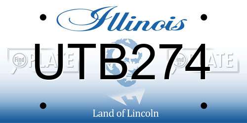 UTB274 Illinois License Plate