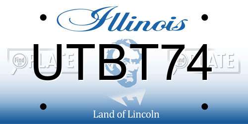 UTBT74 Illinois License Plate