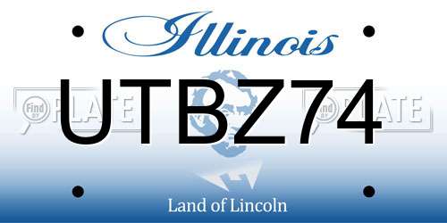 UTBZ74 Illinois License Plate
