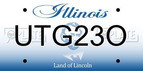 UTG23O Illinois License Plate