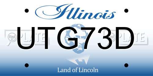 UTG73D Illinois License Plate
