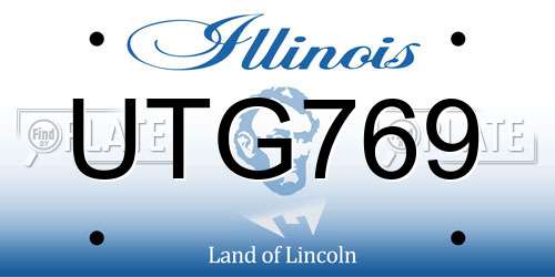 UTG769 Illinois License Plate