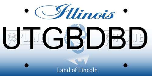 UTGBDBD Illinois License Plate