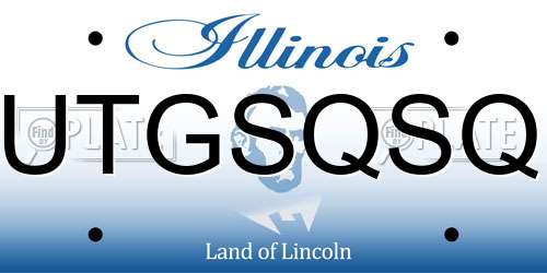 UTGSQSQ Illinois License Plate