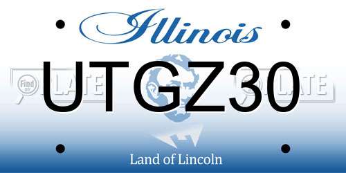 UTGZ30 Illinois License Plate