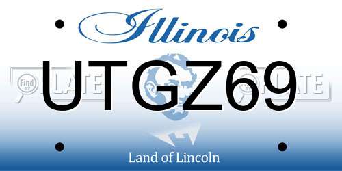 UTGZ69 Illinois License Plate