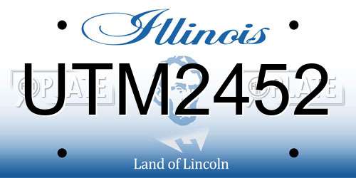 UTM2452 Illinois License Plate