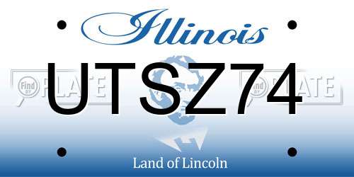 UTSZ74 Illinois License Plate
