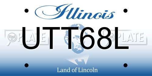 UTT68L Illinois License Plate