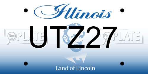 UTZ27 Illinois License Plate