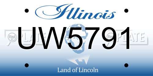 UW5791 Illinois License Plate