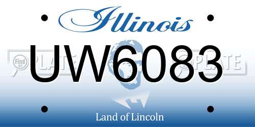 UW6083 Illinois License Plate