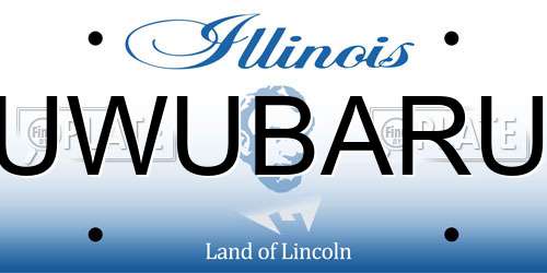 UWUBARU Illinois License Plate