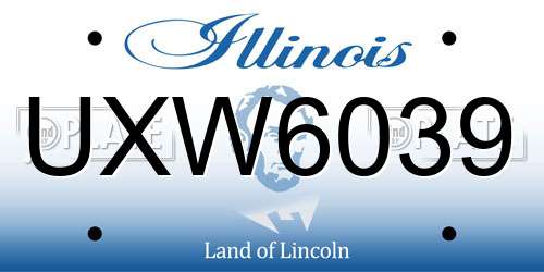 UXW6039 Illinois License Plate