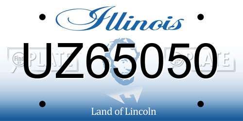 UZ65050 Illinois License Plate