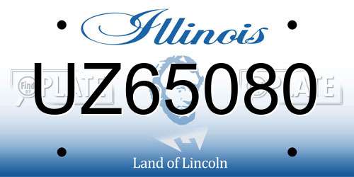 UZ65080 Illinois License Plate