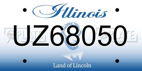 UZ68050 Illinois License Plate