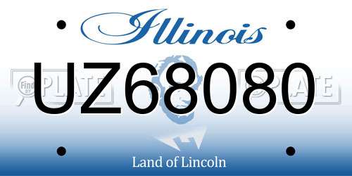 UZ68080 Illinois License Plate