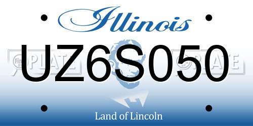 UZ6S050 Illinois License Plate