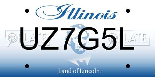 UZ7G5L Illinois License Plate