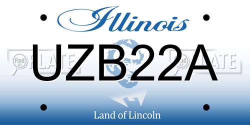 UZB22A Illinois License Plate