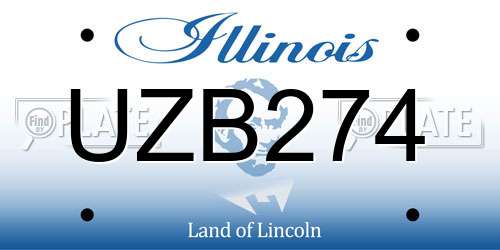 UZB274 Illinois License Plate