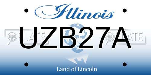 UZB27A Illinois License Plate