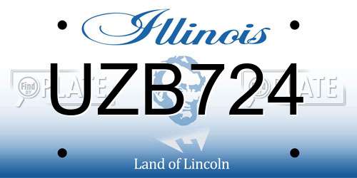 UZB724 Illinois License Plate