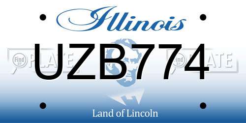UZB774 Illinois License Plate