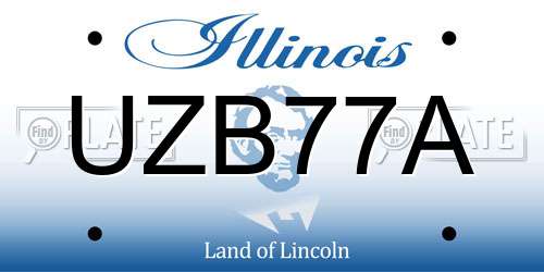 UZB77A Illinois License Plate