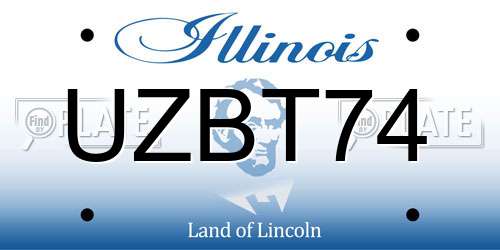 UZBT74 Illinois License Plate