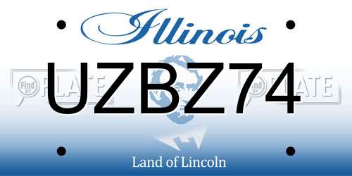 UZBZ74 Illinois License Plate