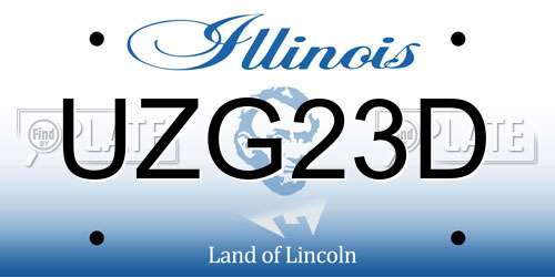 UZG23D Illinois License Plate