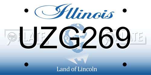UZG269 Illinois License Plate