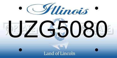 UZG5080 Illinois License Plate