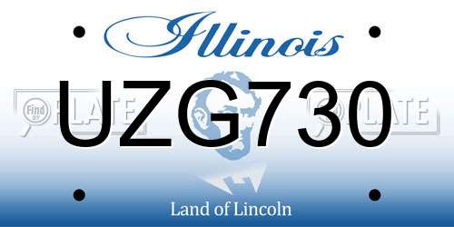 UZG730 Illinois License Plate
