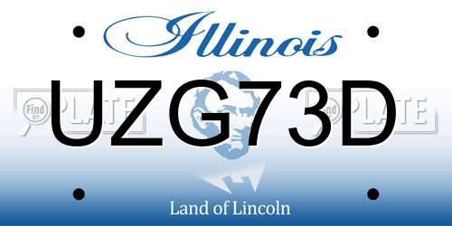 UZG73D Illinois License Plate