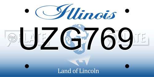 UZG769 Illinois License Plate