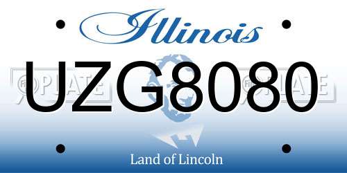 UZG8080 Illinois License Plate