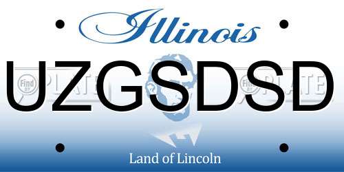UZGSDSD Illinois License Plate