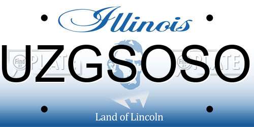 UZGSOSO Illinois License Plate
