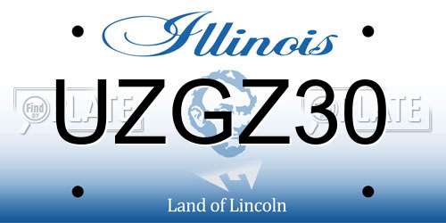 UZGZ30 Illinois License Plate