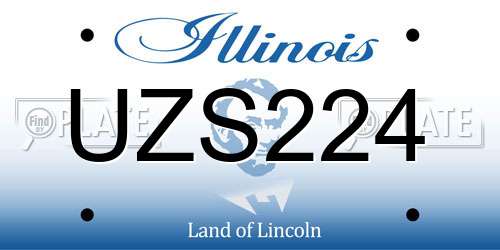 UZS224 Illinois License Plate